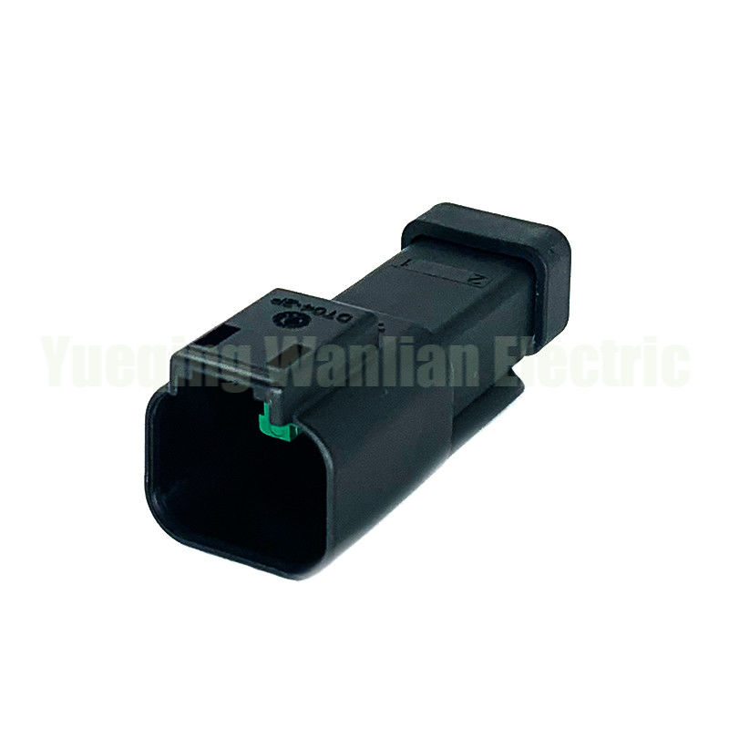 2 پین DT04-2P-CE03 سیم سیاه سیم بند پایینی ضد آب اتصال الکتریکی موتور